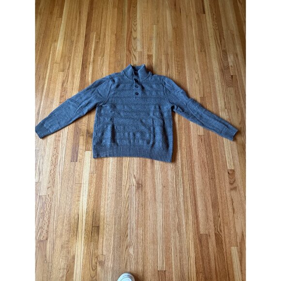 Marc Anthony Mens Grey Pullover Sweater Medium Cotton/Nylon Blend Ribbed Hem & C - Picture 1 of 7